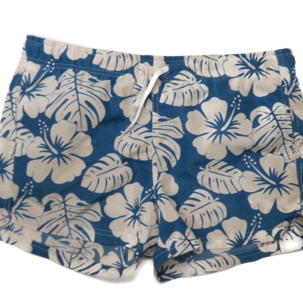 Tex Blue Floral Lined‎ Swim Shorts Trunks Mens Large Hawaiian